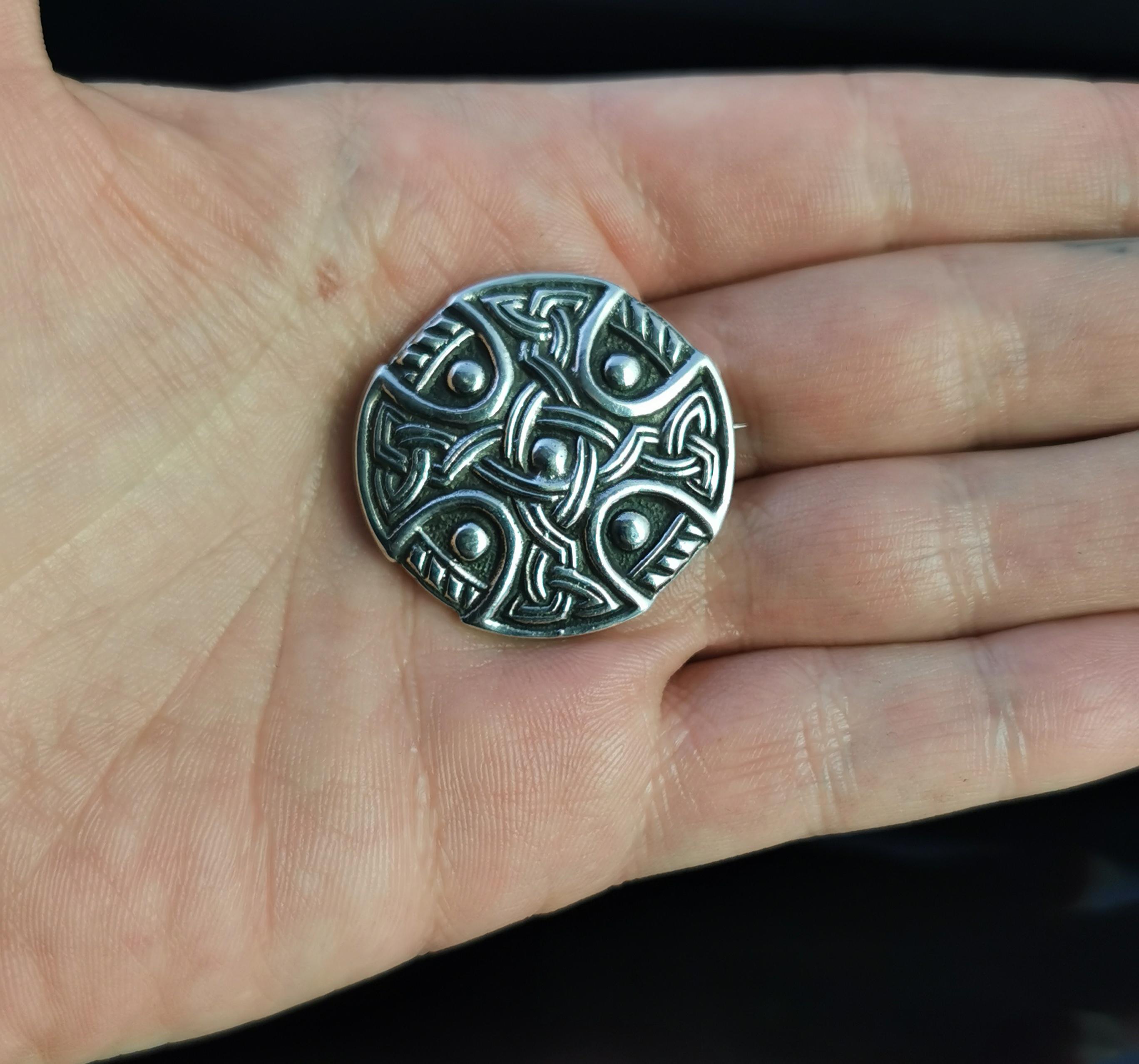 Vintage Scottish Silver Celtic Knot Brooch 2