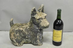 Vintage Scottish Terrier Scotty Dog 12" Small Cast Stone Concrete Garden Figure