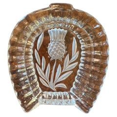 Vintage Scottish Thistle Horse Shoe Shape Dish
