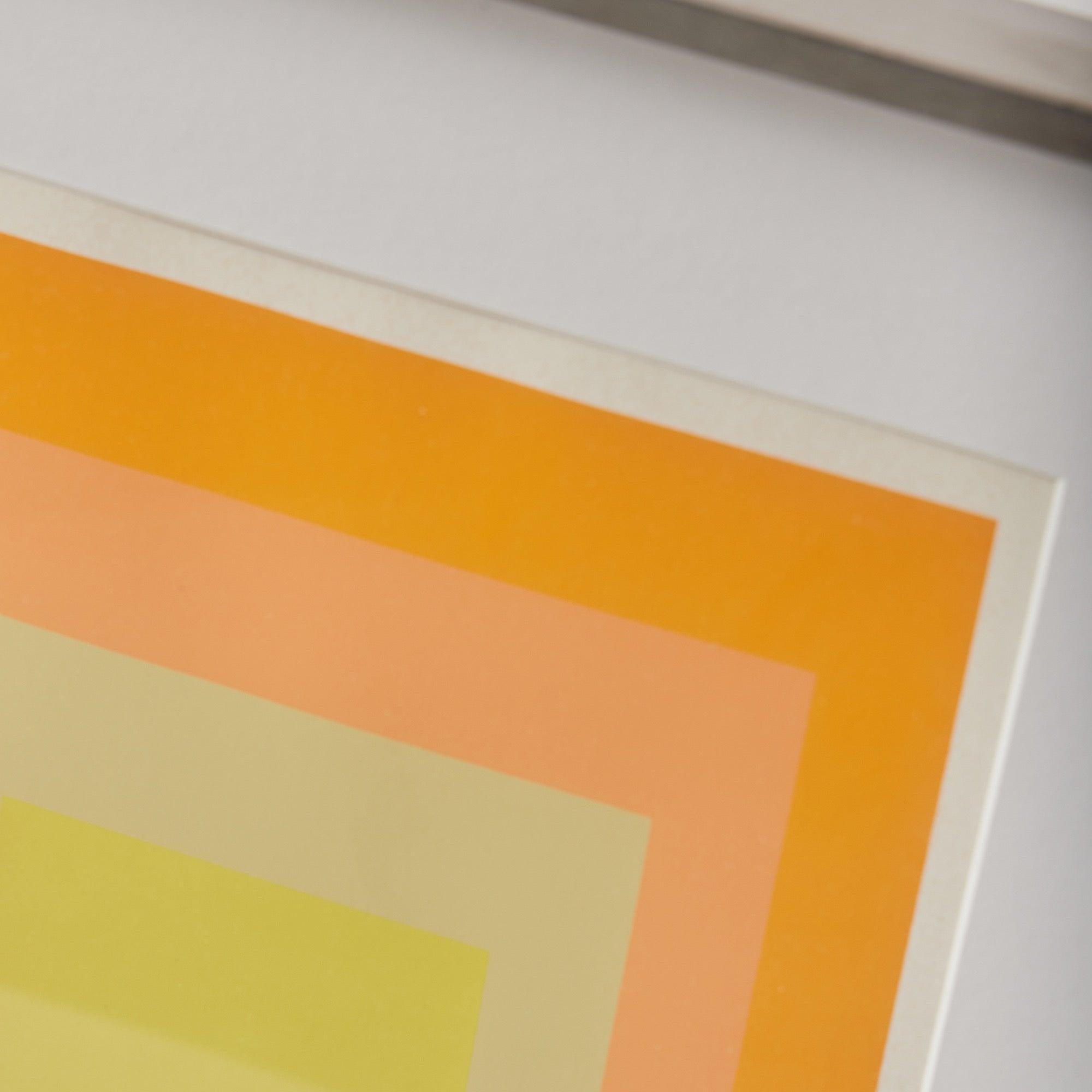Serigrafia incorniciata in acciaio inossidabile dell'artista Josef Albers, 