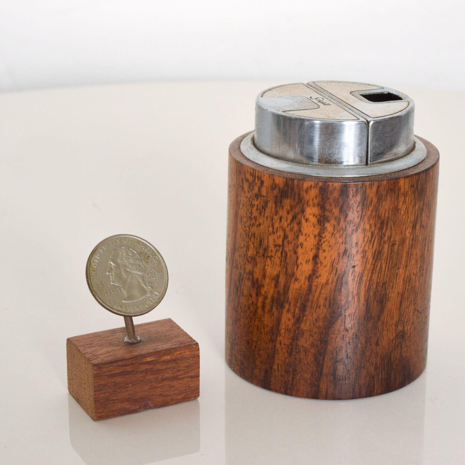 For your consideration: Really special vintage Japanese Lighter made in Japan by Scripto. Rare model in solid rosewood case with stainless steel. Dimensions: 3 1/8