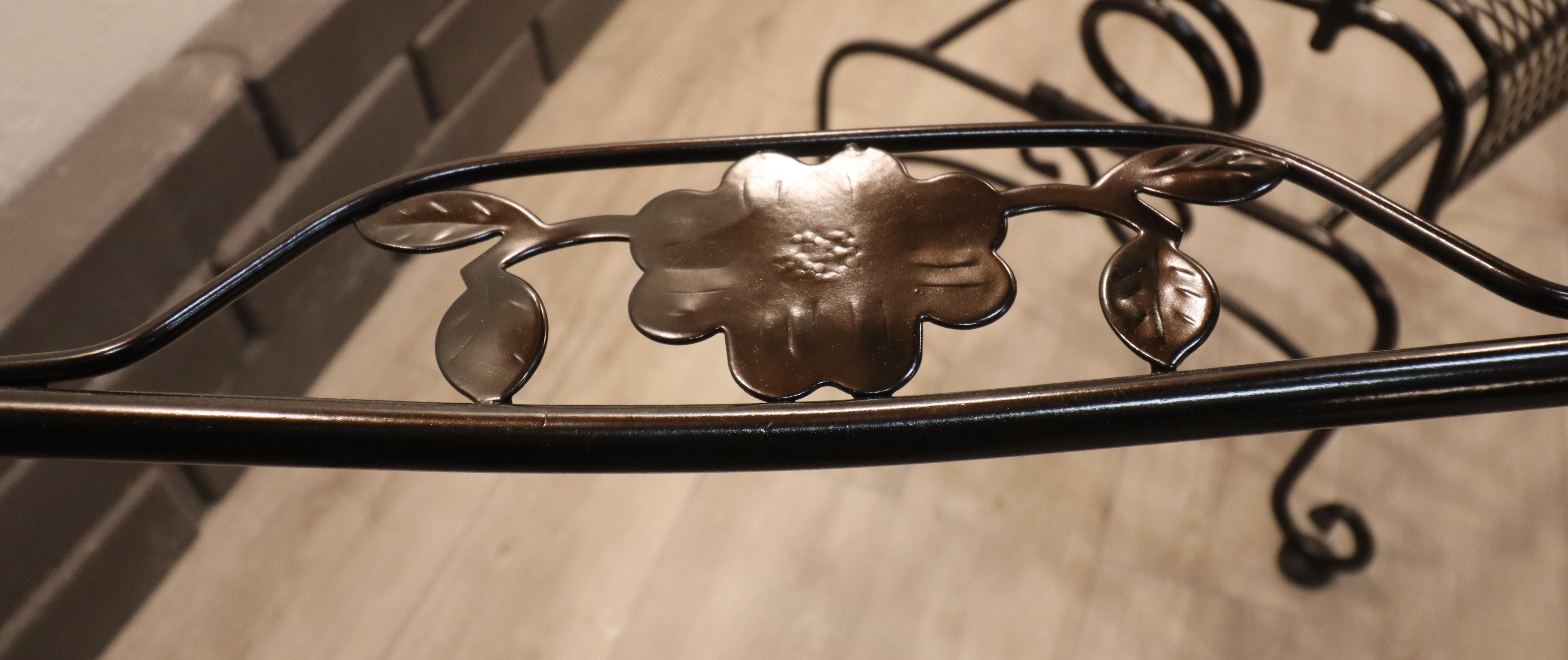 Vintage Scroll Footed Wrought Iron Family Patio Set For Sale 3