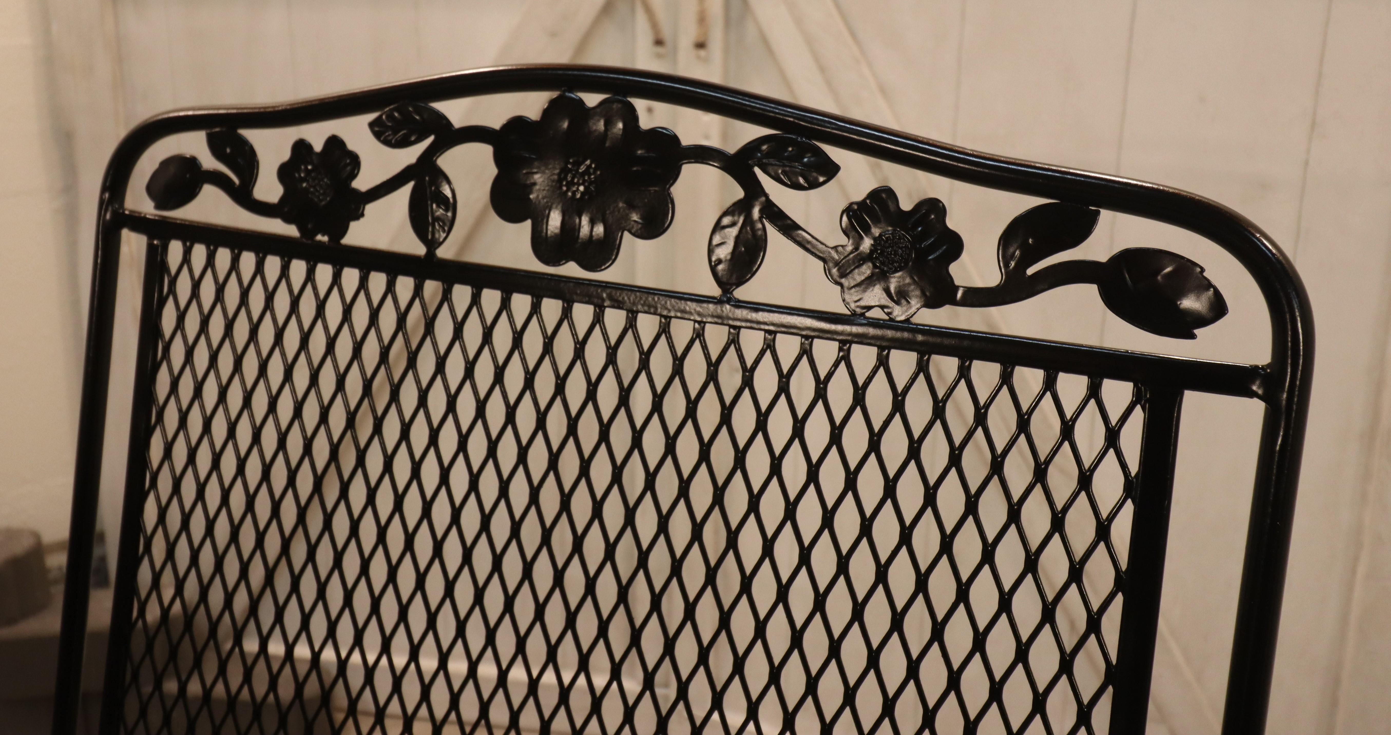 Vintage Scroll Footed Wrought Iron Family Patio Set For Sale 5