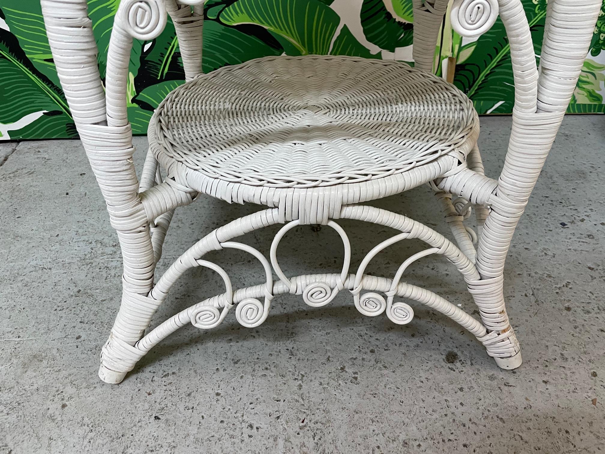 vintage wicker side table