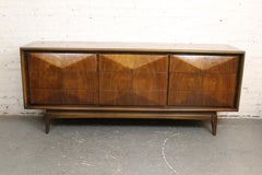 Vintage Sculpted Diamond Walnut Dresser by United Furniture Corp