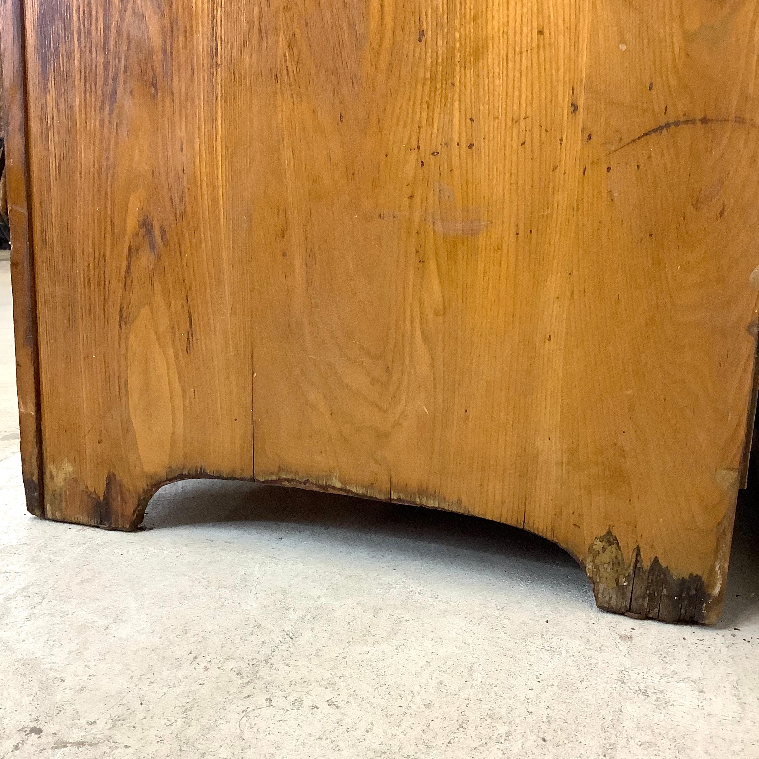 Vintage Sculpted Front Art Deco Highboy Dresser 12