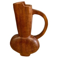 Vaso vintage in teak scolpito, Francia, anni '60