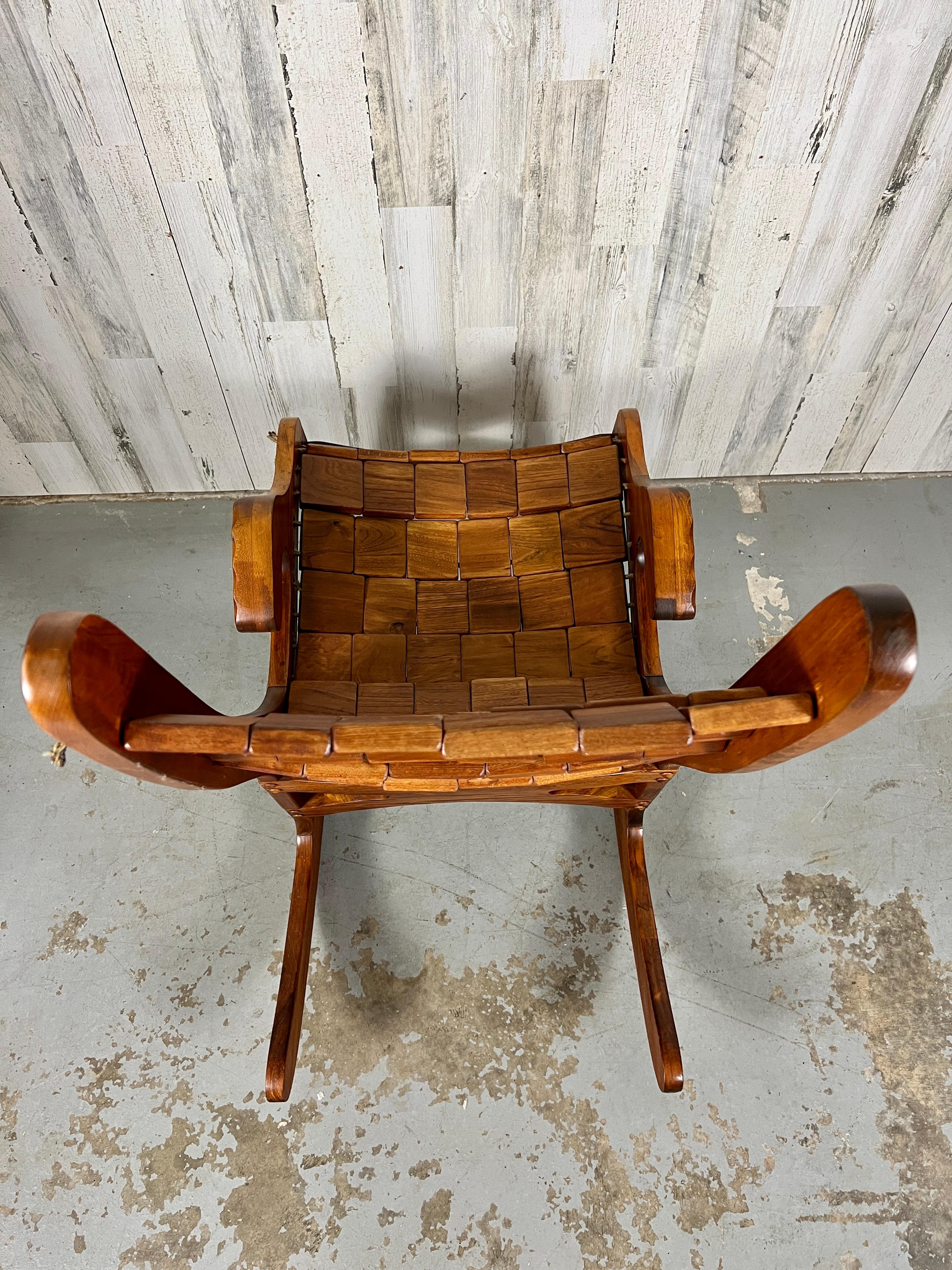 Vintage Sculpted Walnut Patchwork Rocking Chair For Sale 2