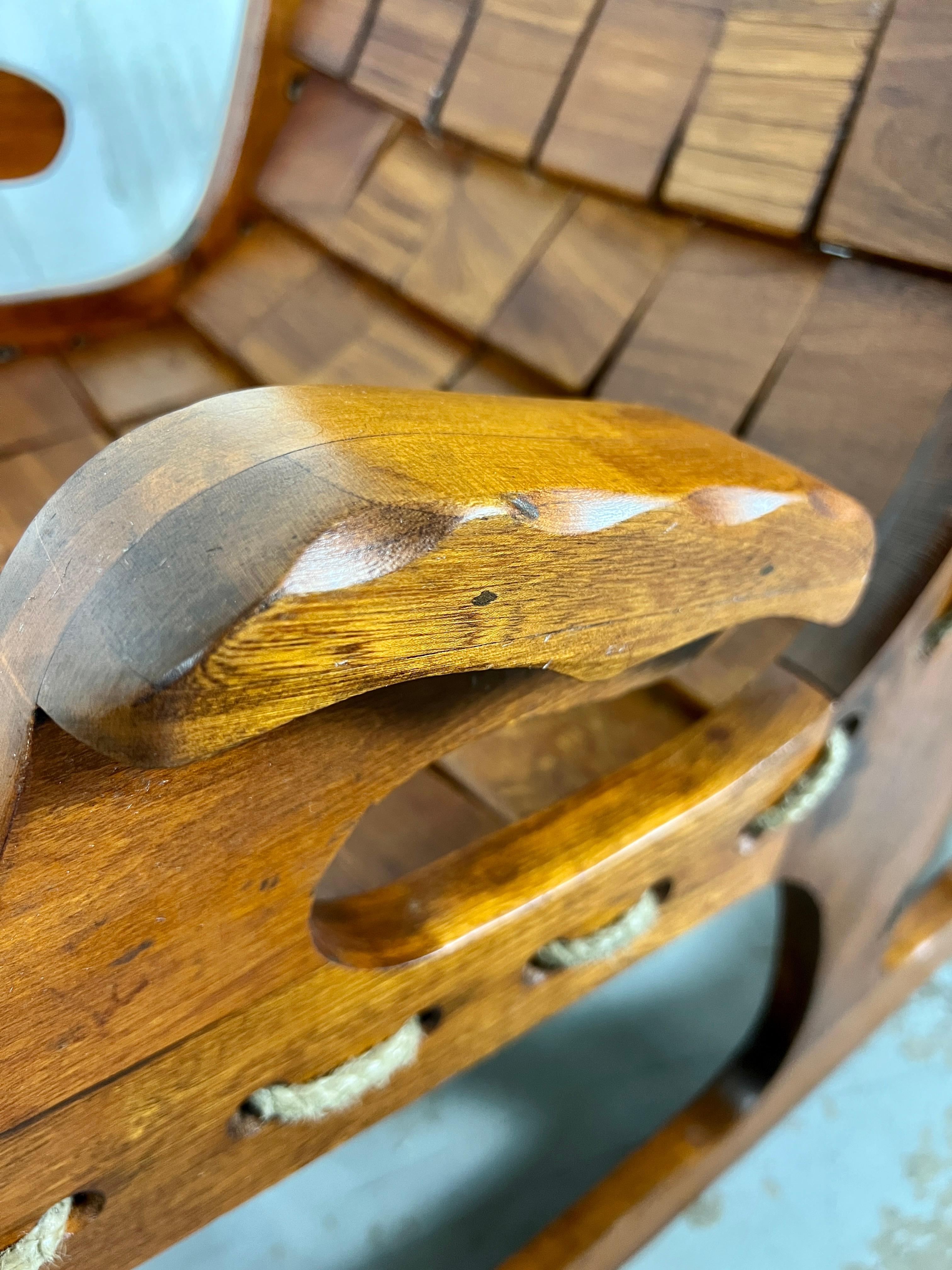 Vintage Sculpted Walnut Patchwork Rocking Chair For Sale 3