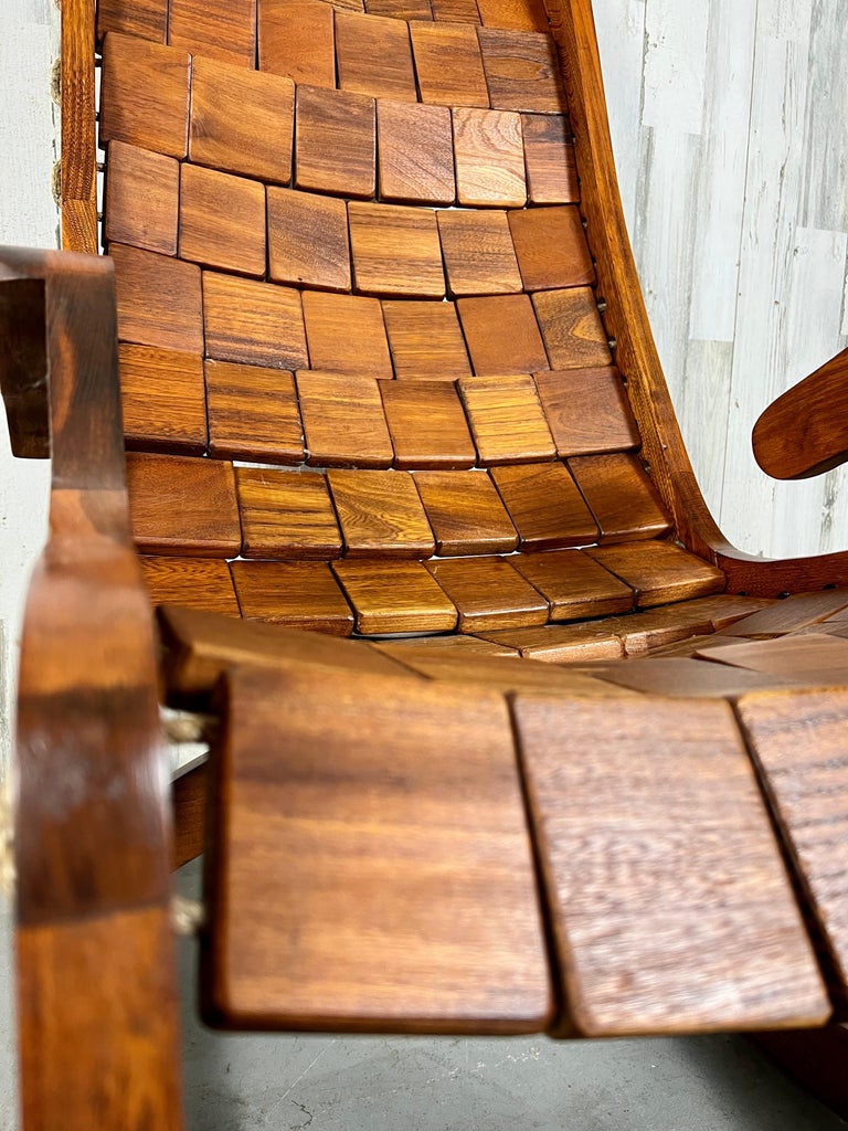Vintage Sculpted Walnut Patchwork Rocking Chair For Sale at 1stDibs