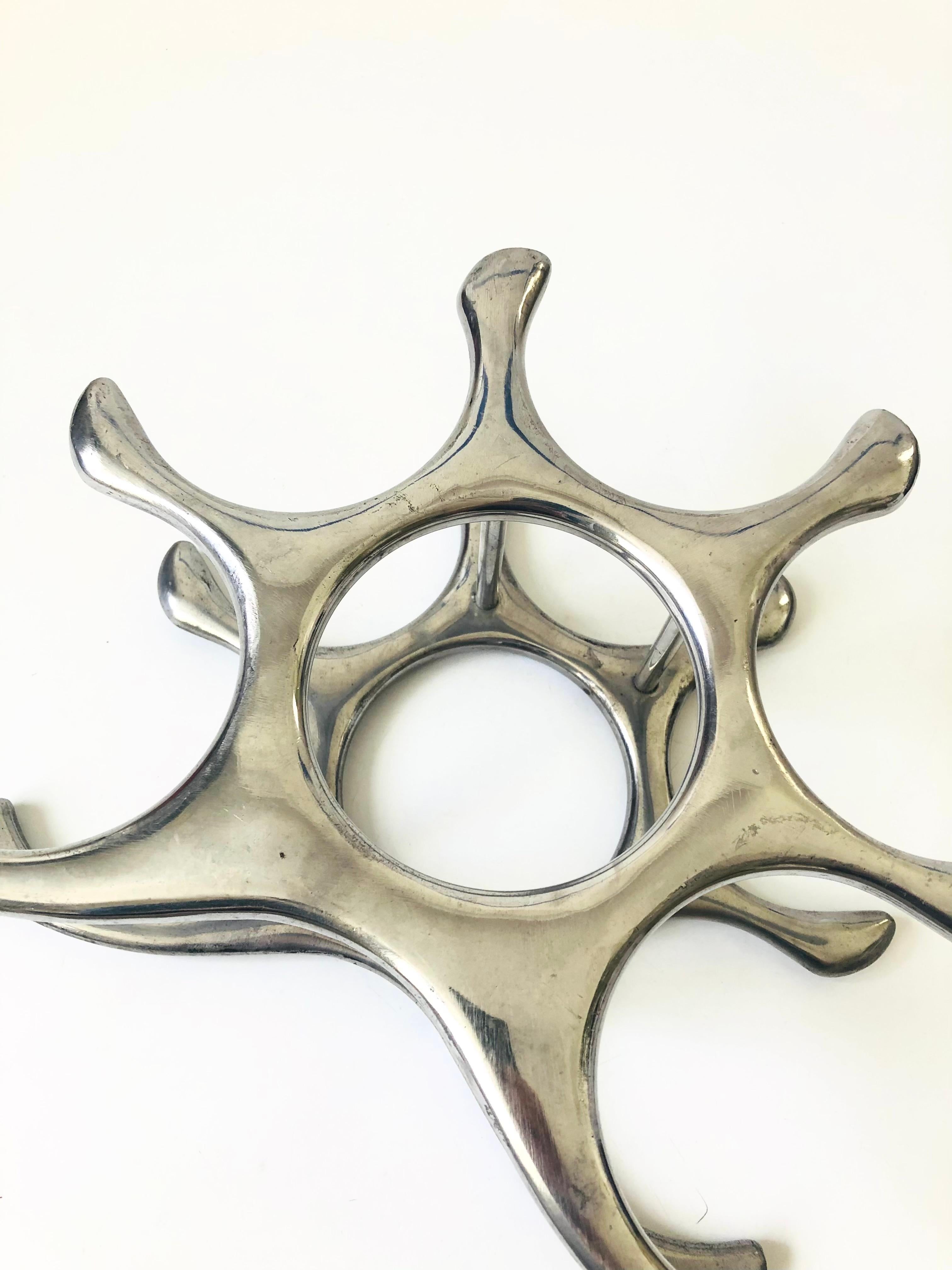 Vintage Sculptural Aluminum Wine Rack by Michael Noll 3