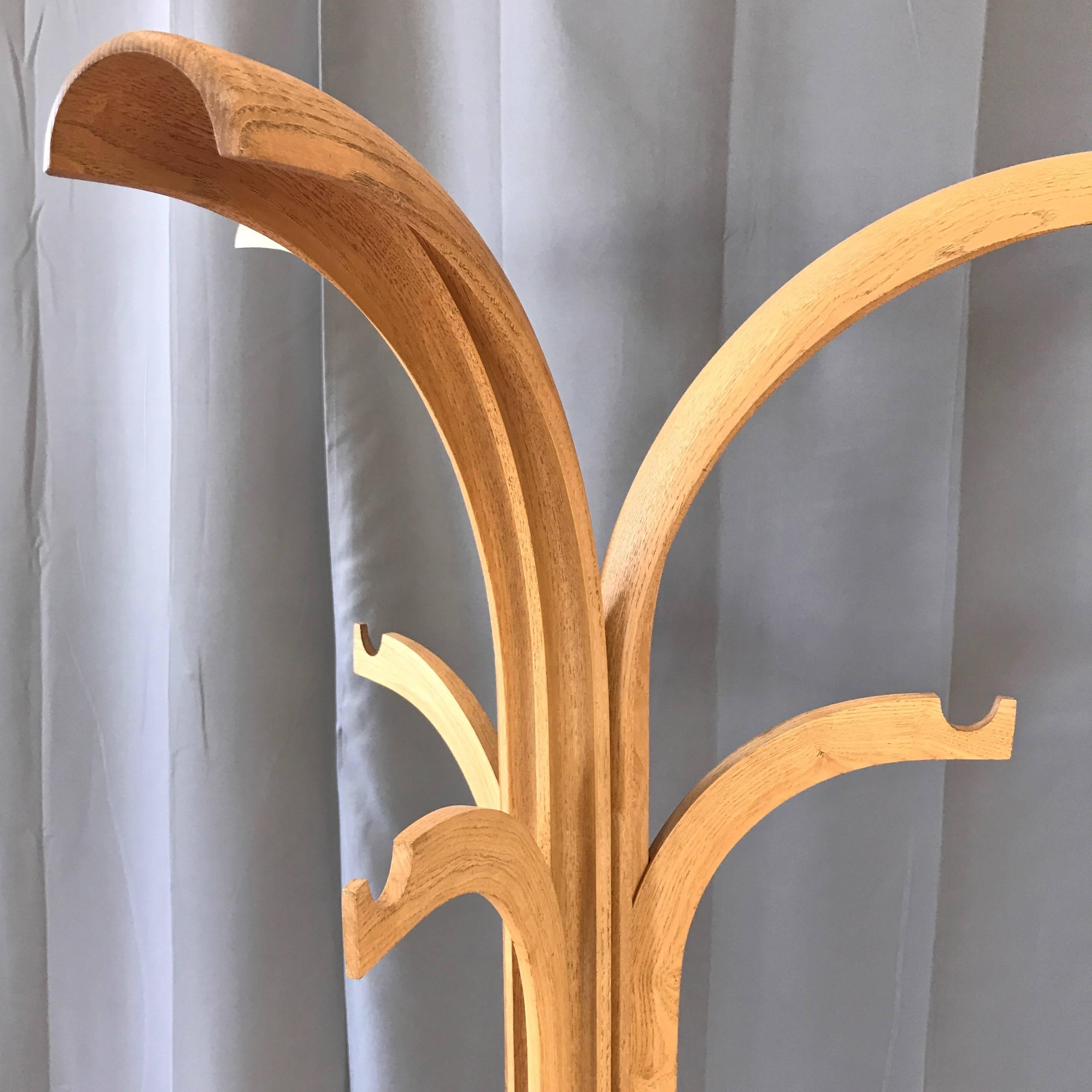 Late 20th Century Vintage Sculptural and Organic Solid Oak Coat Rack