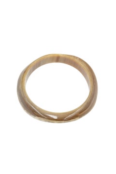 Vintage Sculptural Asymmetrical Organic Form Horn Bangle