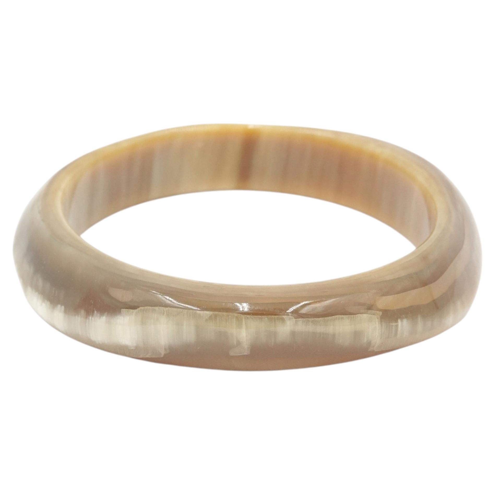 Vintage Sculptural Asymmetrical Organic Form Horn Bangle