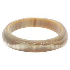 Vintage Sculptural Asymmetrical Organic Form Horn Bangle