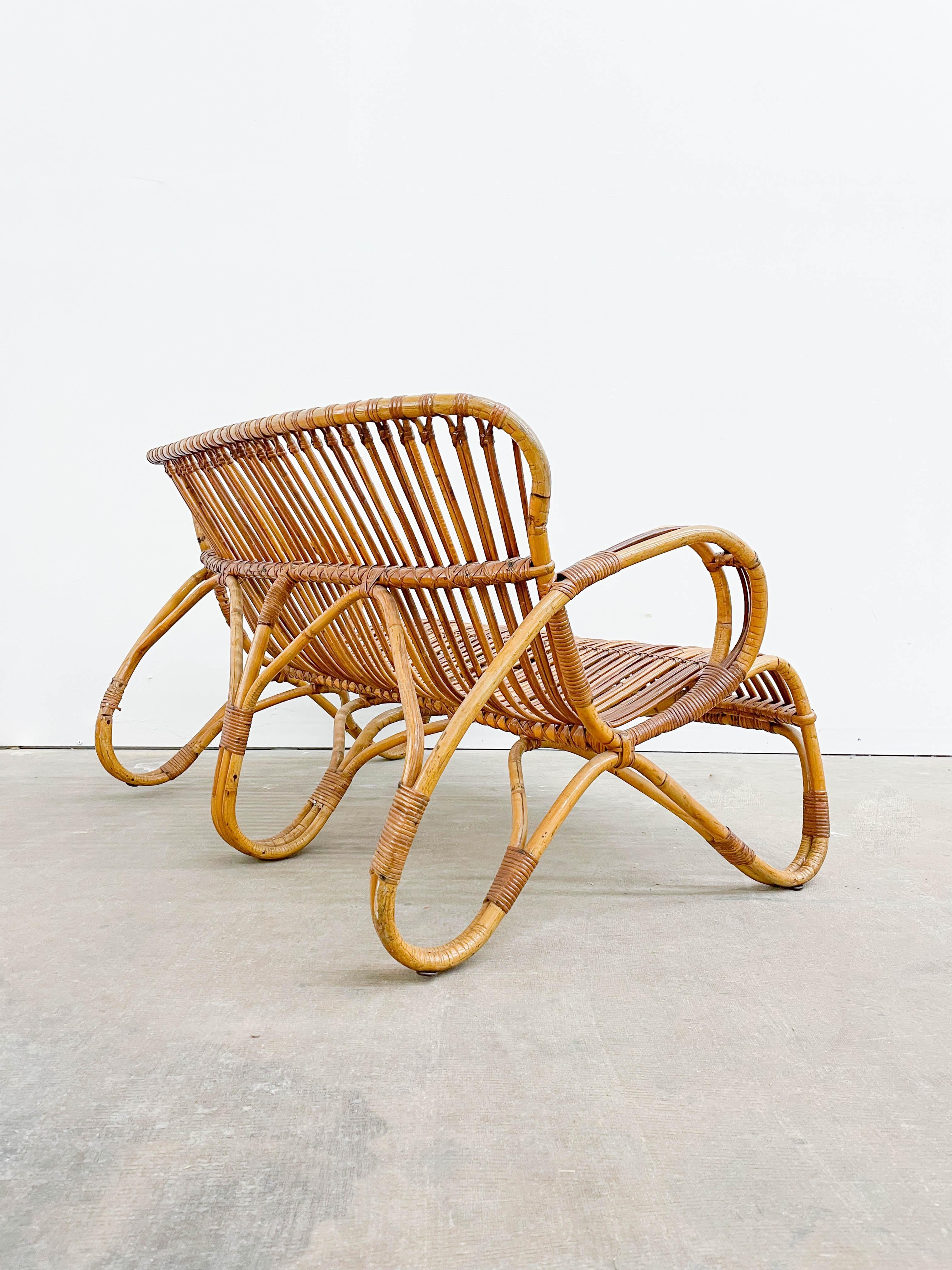 20th Century Vintage Sculptural Bamboo Sofa by Rohe Noorwolde, 1960s For Sale