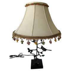 Vintage Sculptural Birds Bronze Lsmp con paralume