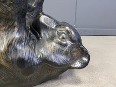 Vintage sculptural black bear coffee table