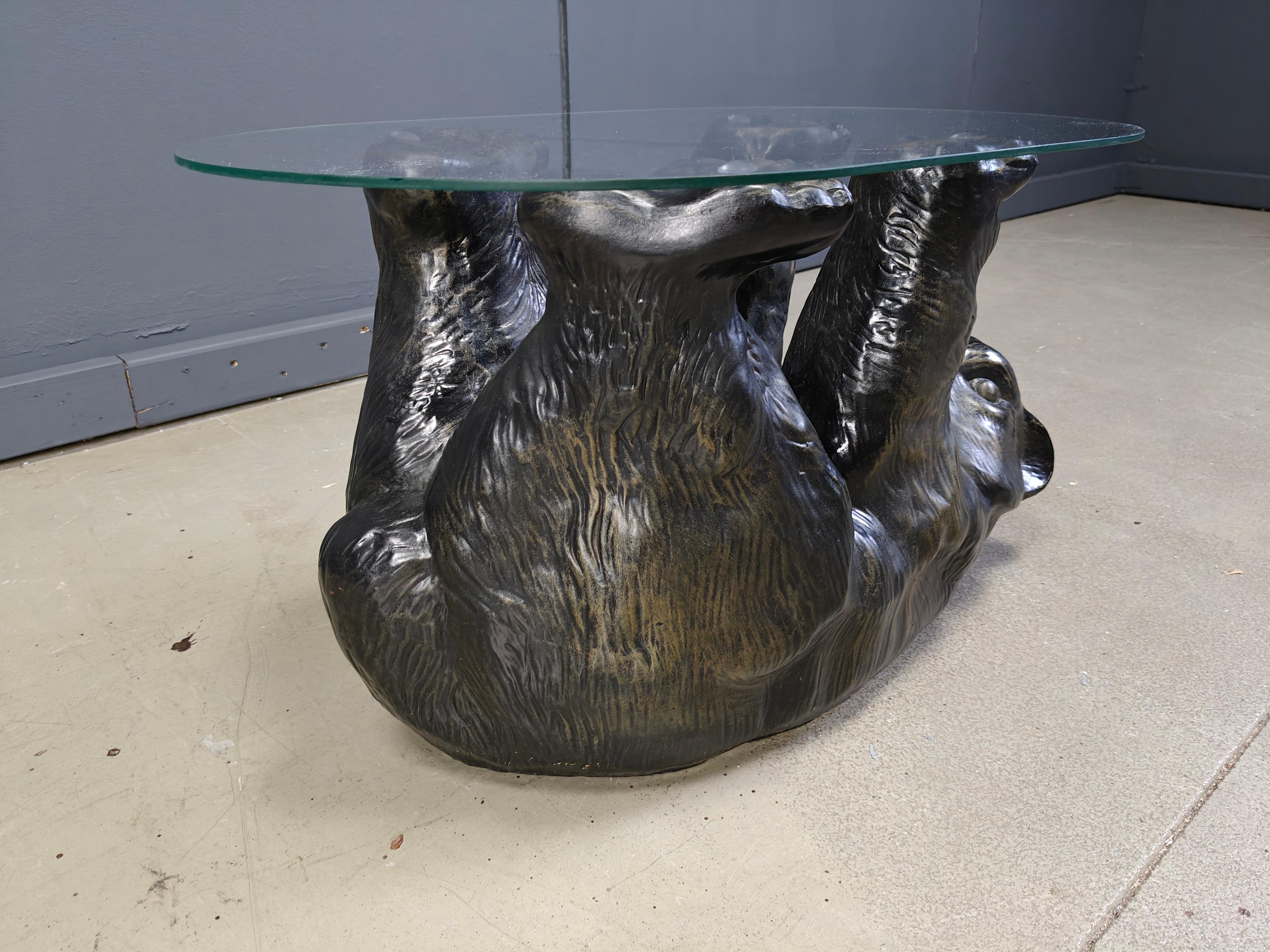 Fin du 20e siècle Table basse sculpturale noire vintage en vente