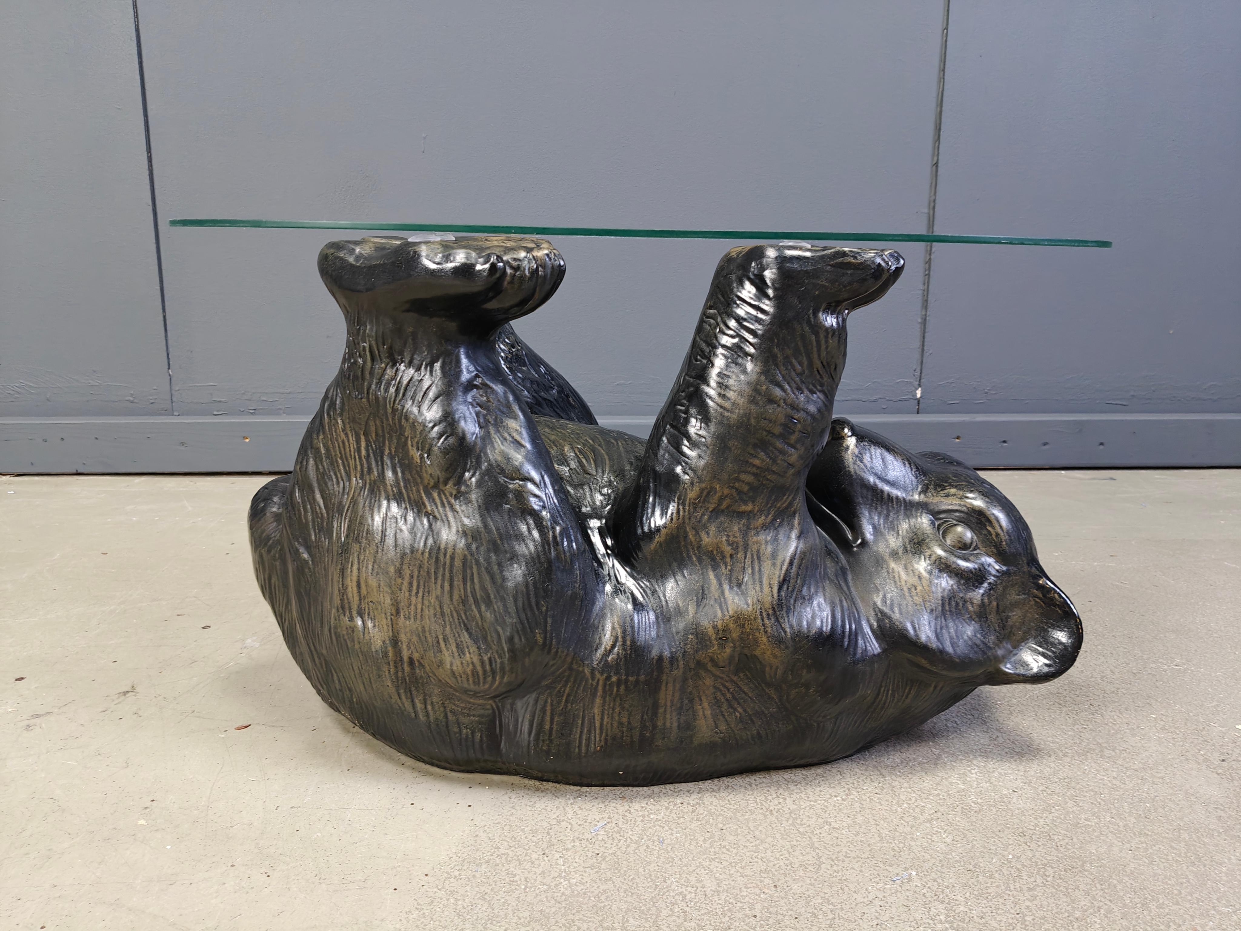 Table basse sculpturale noire vintage en vente 1