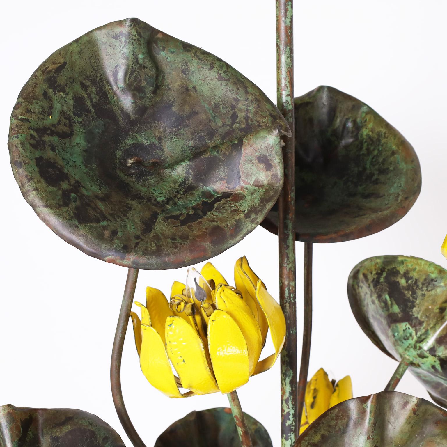 American Vintage Sculptural Botanical Chandelier or Light Fixture 
