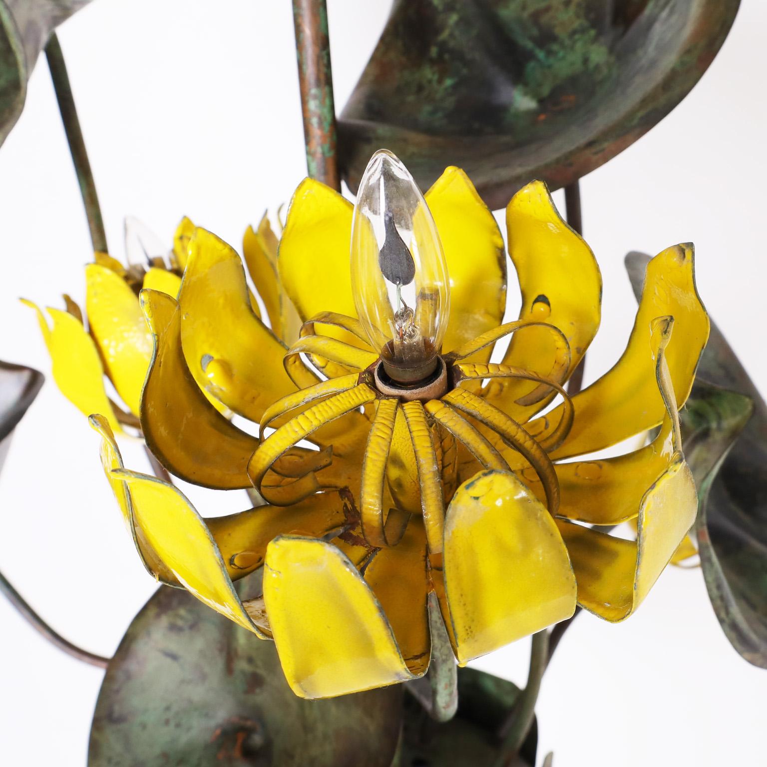Vintage Sculptural Botanical Chandelier or Light Fixture  In Good Condition In Palm Beach, FL