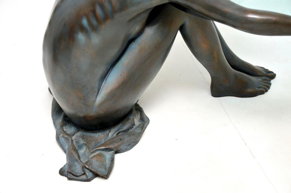 Table basse vintage en bronze sculptural en vente 3