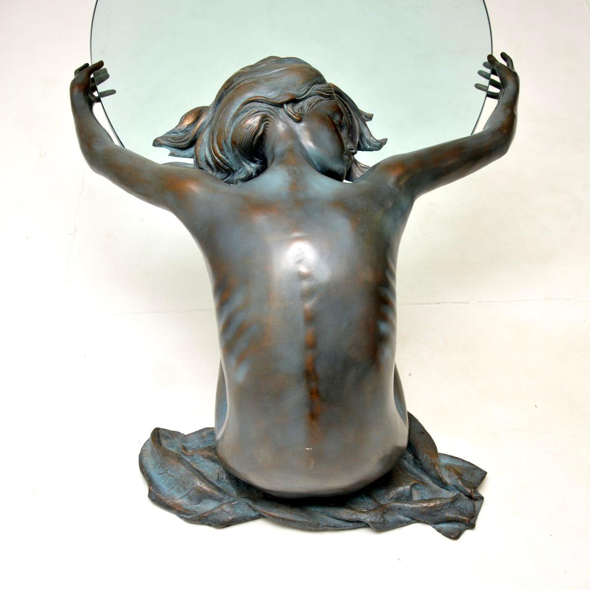 Table basse vintage en bronze sculptural en vente 4