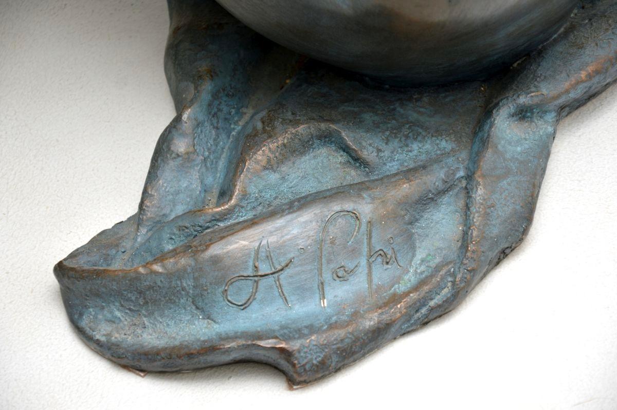 Table basse vintage en bronze sculptural en vente 5