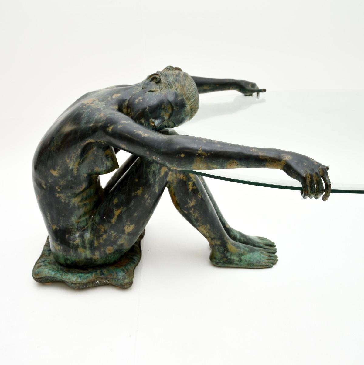 Vintage Sculptural Bronze Couchtisch (Ende des 20. Jahrhunderts) im Angebot