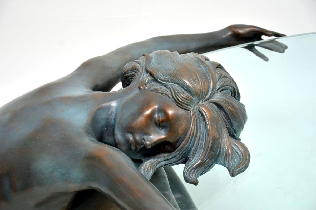 Table basse vintage en bronze sculptural en vente 1