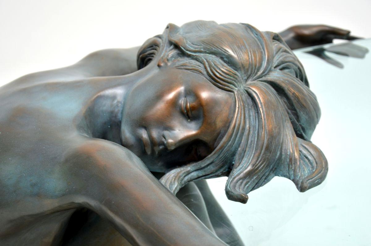 Table basse vintage en bronze sculptural en vente 2