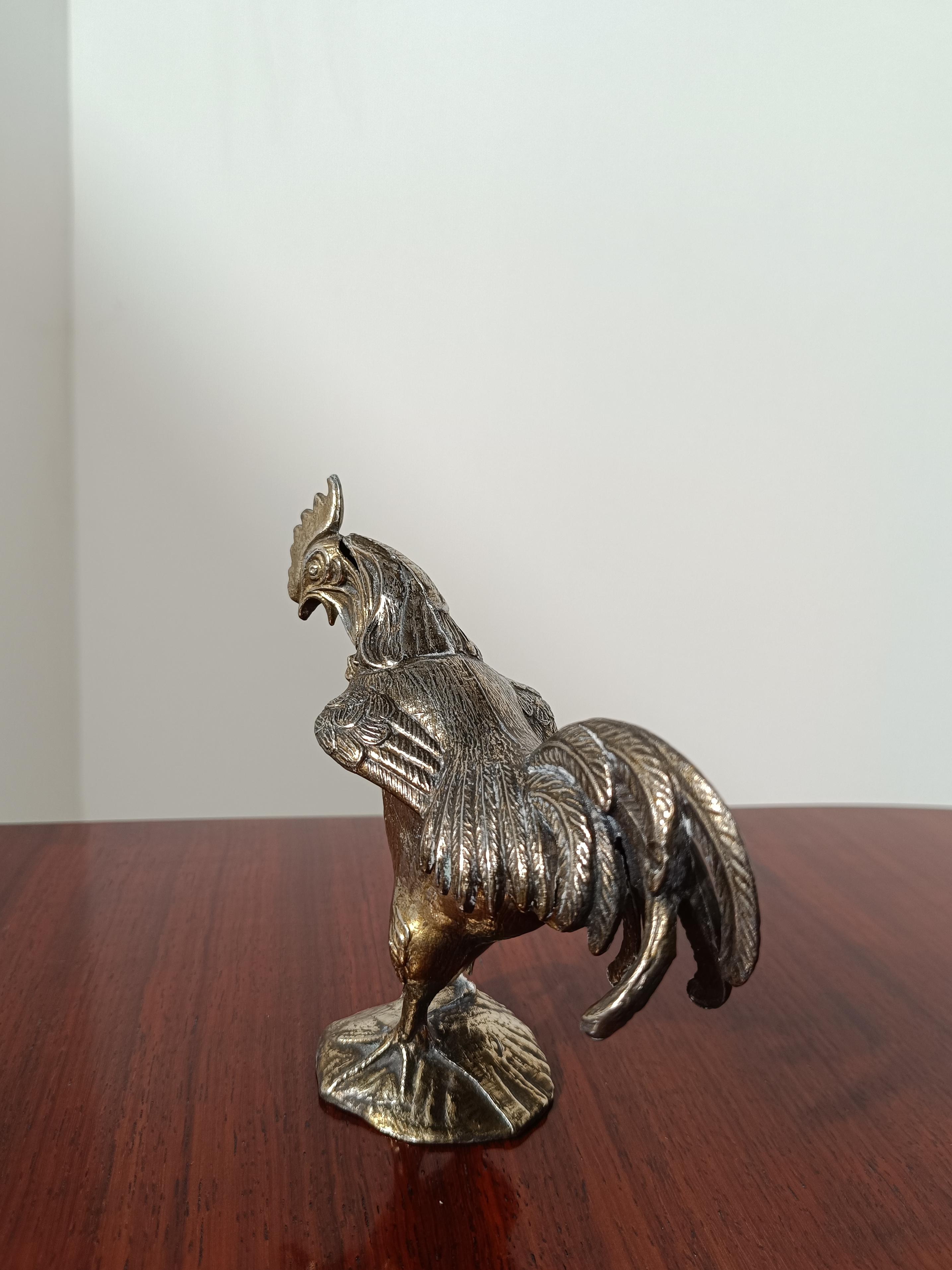 Vintage Sculptural Bronzed Metal Ashtray in the shape of a Rooster, Italy 1970s  For Sale 5