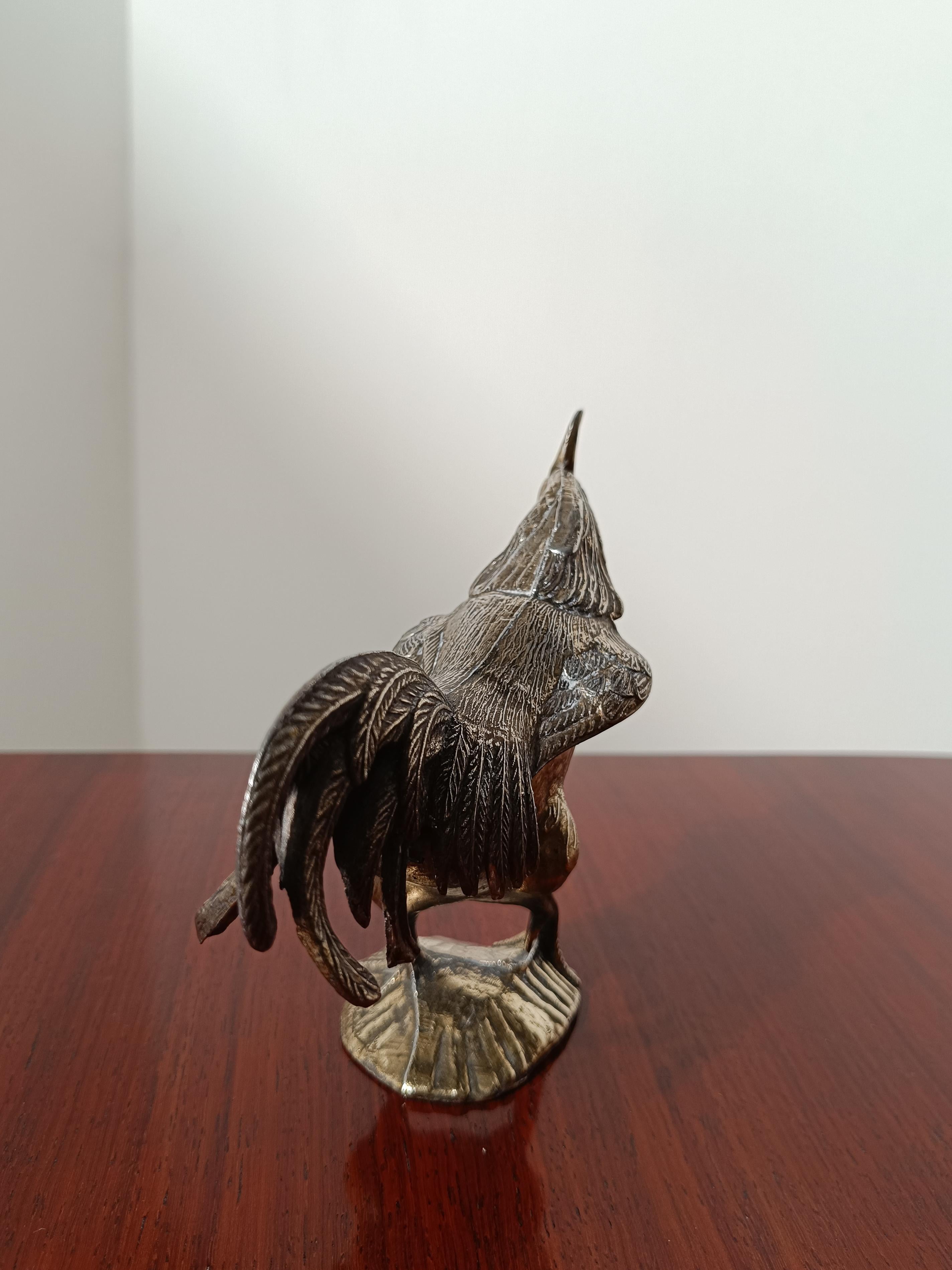 Vintage Sculptural Bronzed Metal Ashtray in the shape of a Rooster, Italy 1970s  For Sale 6