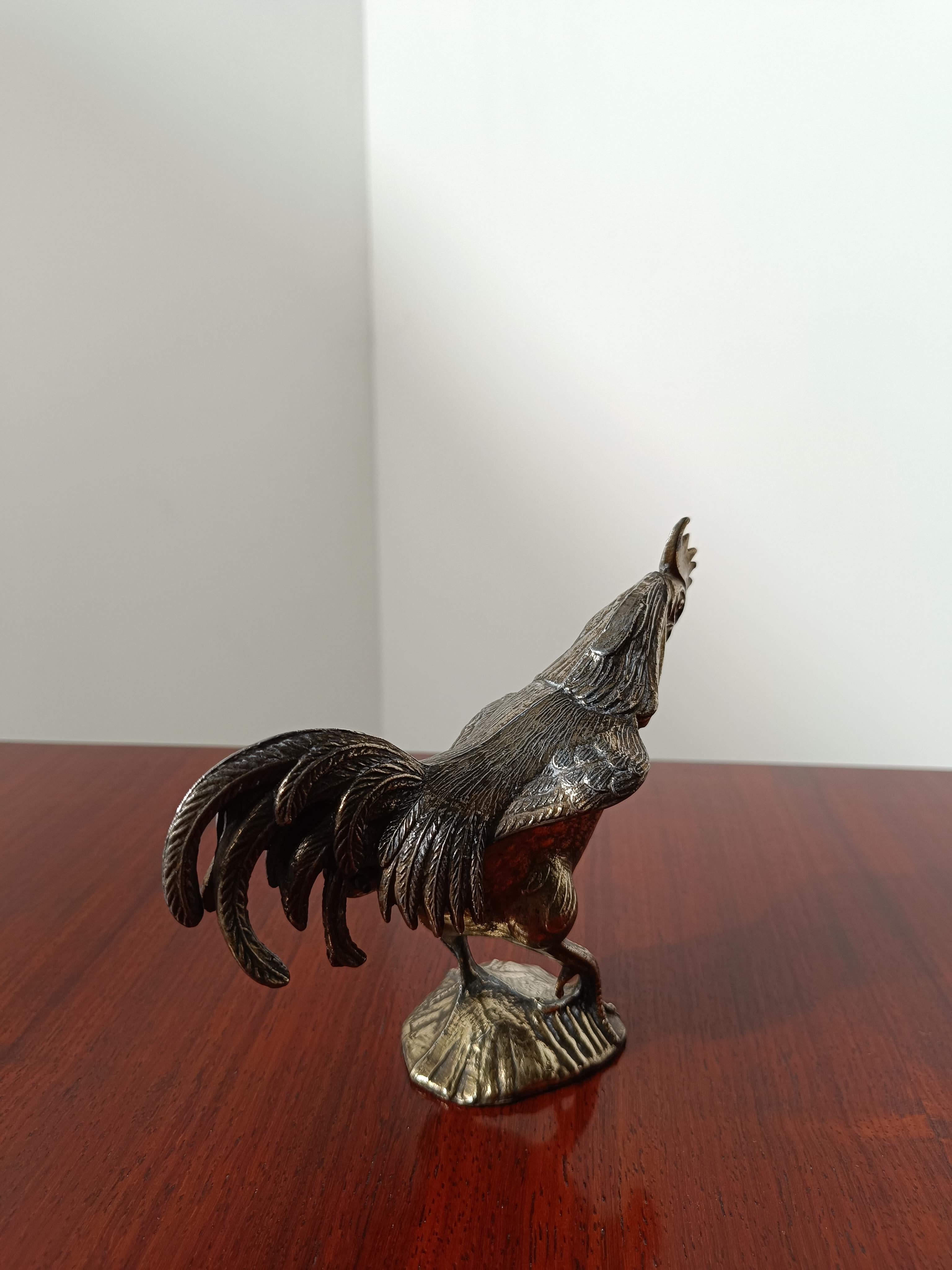 Vintage Sculptural Bronzed Metal Ashtray in the shape of a Rooster, Italy 1970s  For Sale 7