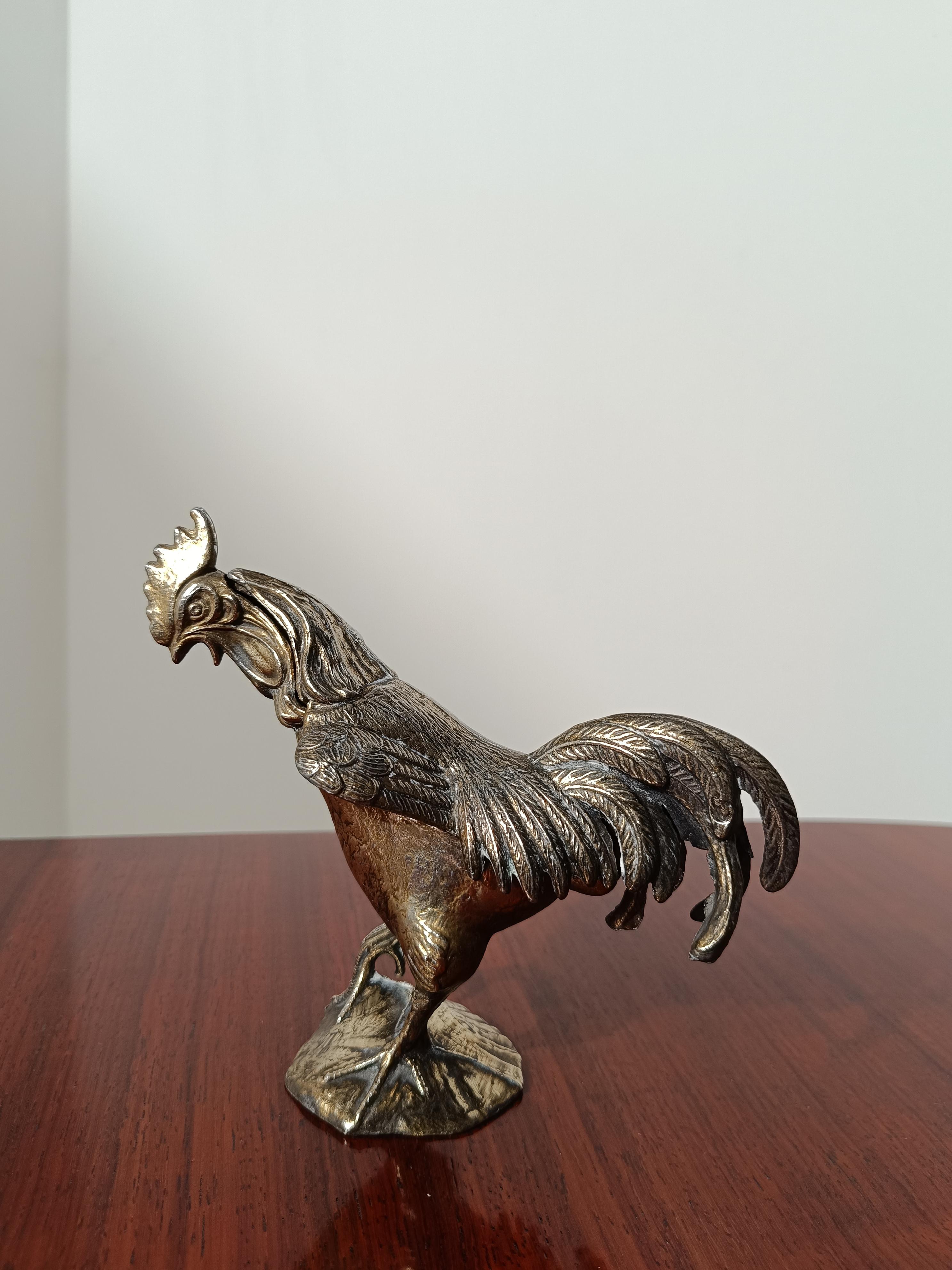 Vintage Sculptural Bronzed Metal Ashtray in the shape of a Rooster, Italy 1970s  For Sale 3