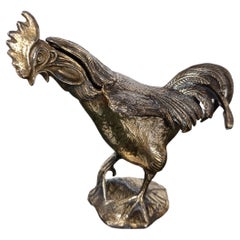 Cendrier sculptural en métal bronzé en forme de coq, Italie, années 1970 