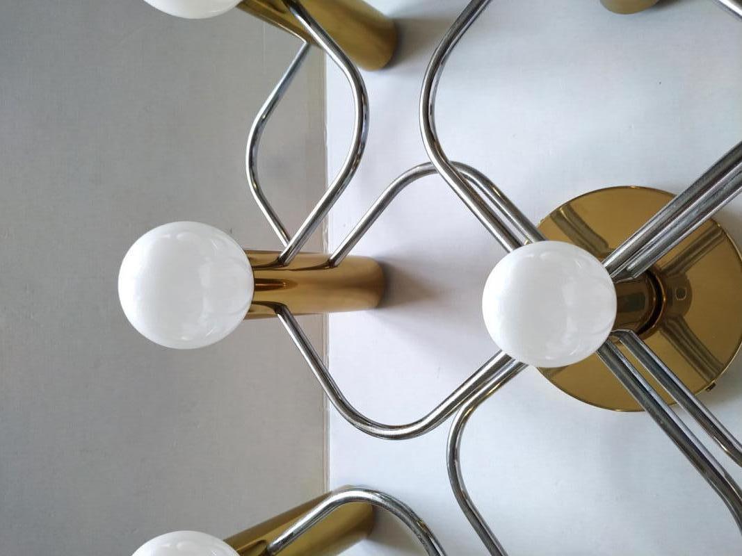 German Vintage Sculptural Ceiling or Wall Flush Mount Light Chandelier by Leola, 1960s For Sale