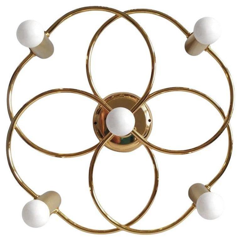 Vintage Sculptural Ceiling or Wall Flush Mount Light Chandelier by Leola, 1960s In Fair Condition For Sale In Berlin, DE