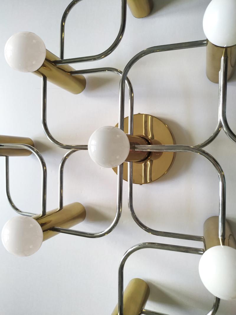 Mid-20th Century Vintage Sculptural Ceiling or Wall Flush Mount Light Chandelier by Leola, 1960s For Sale