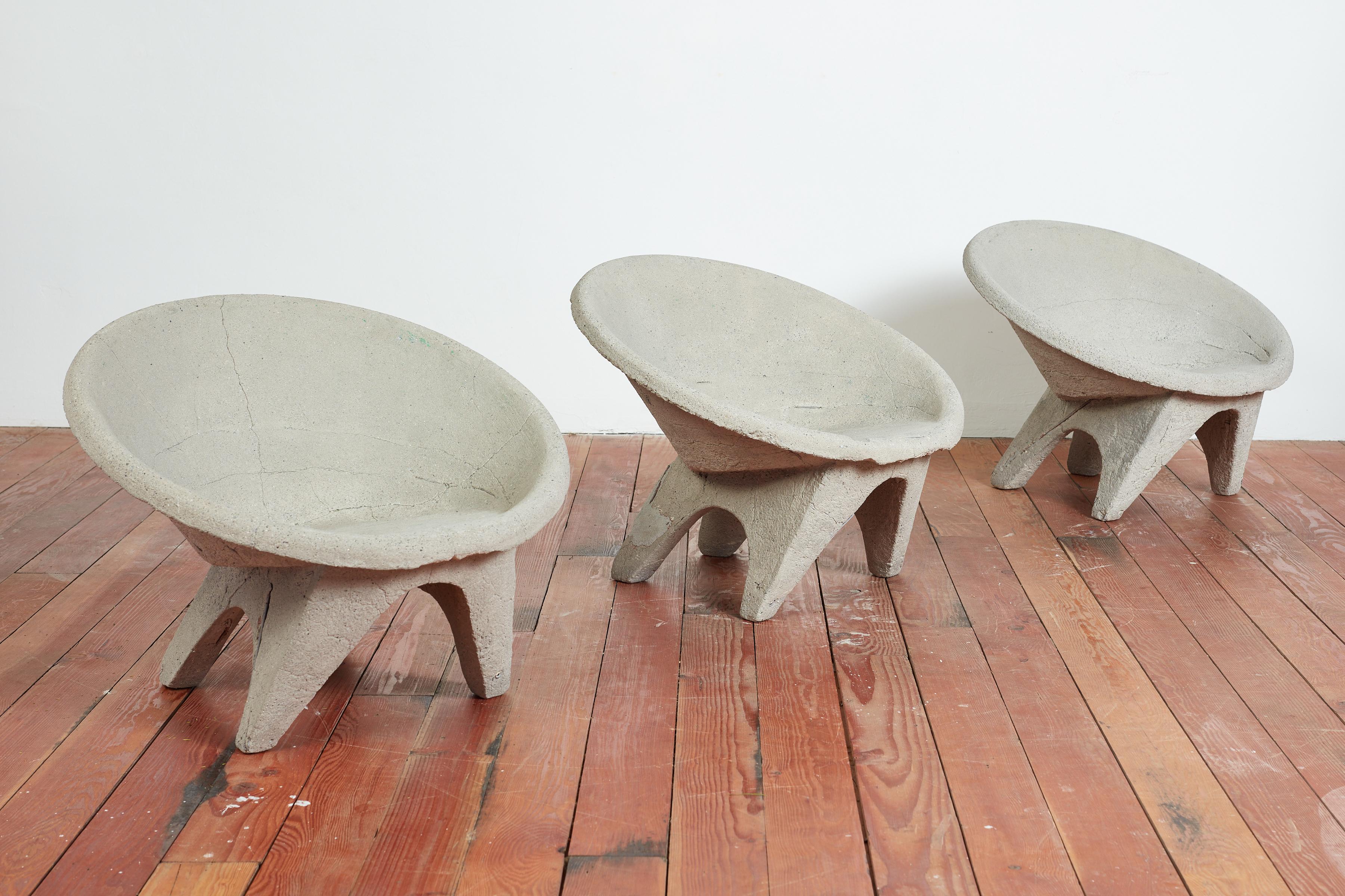 Italian Vintage Sculptural Cement Chairs For Sale