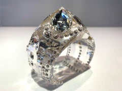 Vintage Sculptural Christian Dior Acrylic Diamante Statement Bracelet
