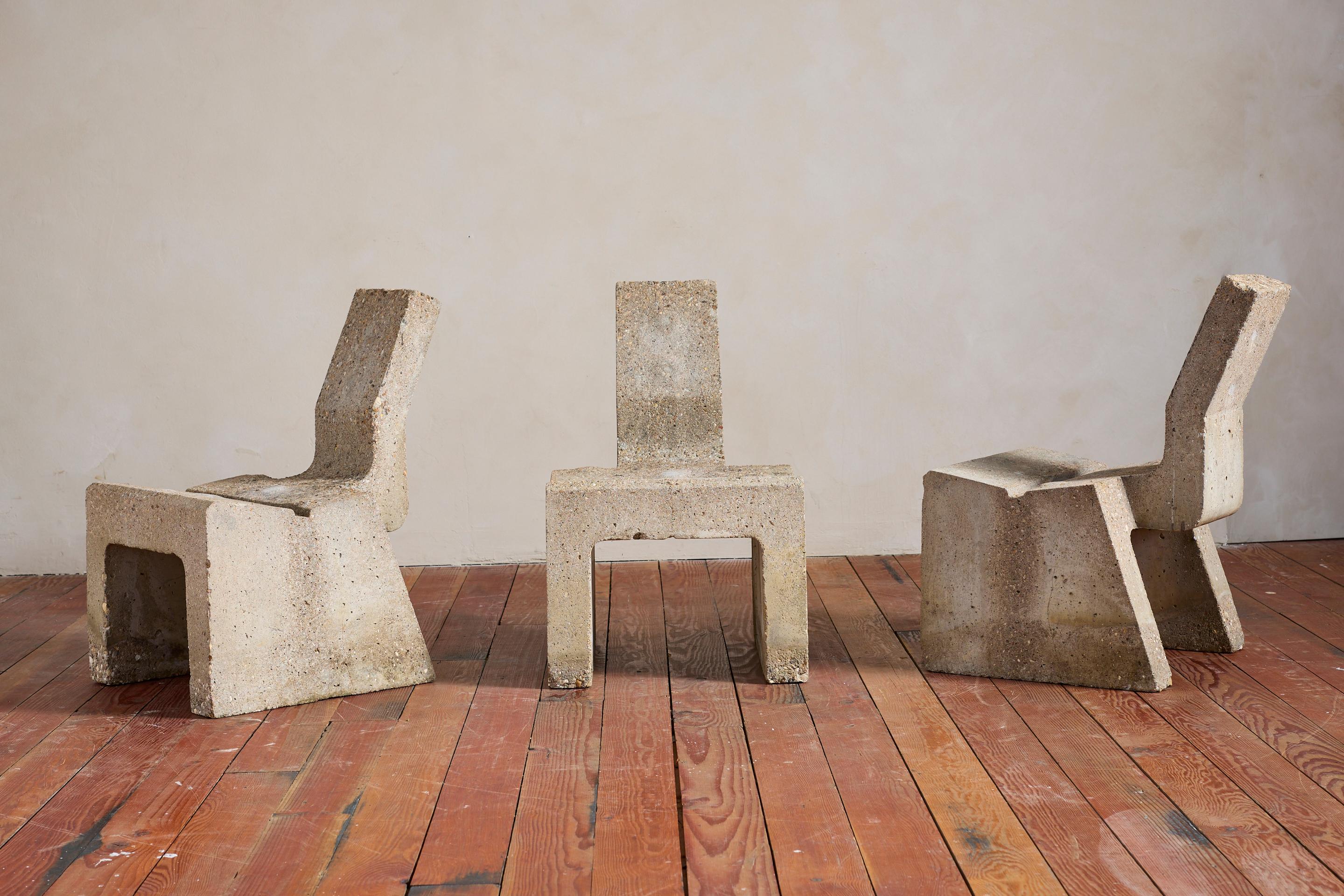 French Vintage Sculptural Concrete Chair For Sale