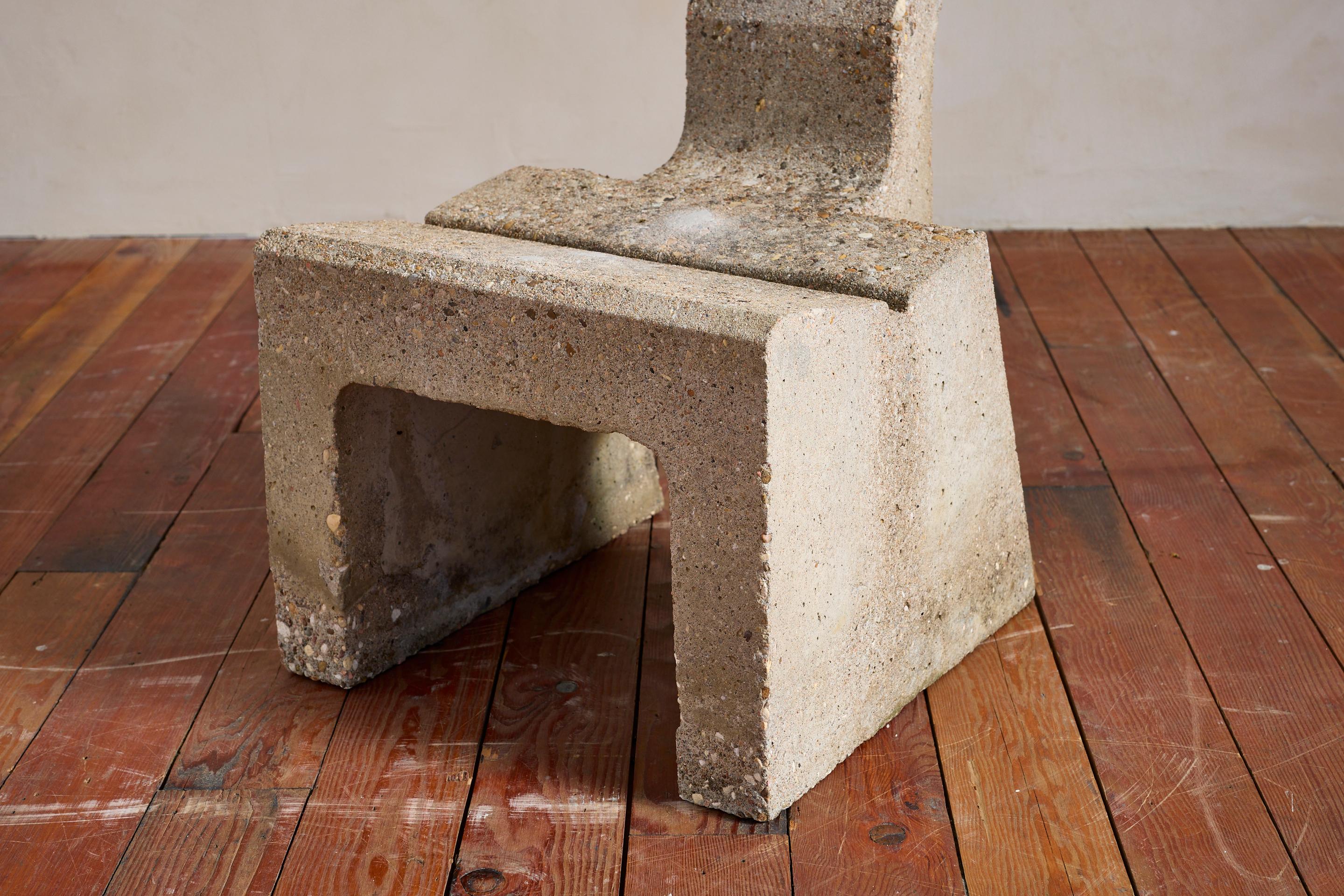 20th Century Vintage Sculptural Concrete Chair For Sale