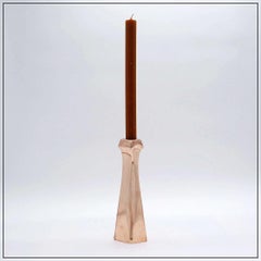 Sculptural Copper Candle Holder, Mid-Century Modern, 1980s, 20cm Tall