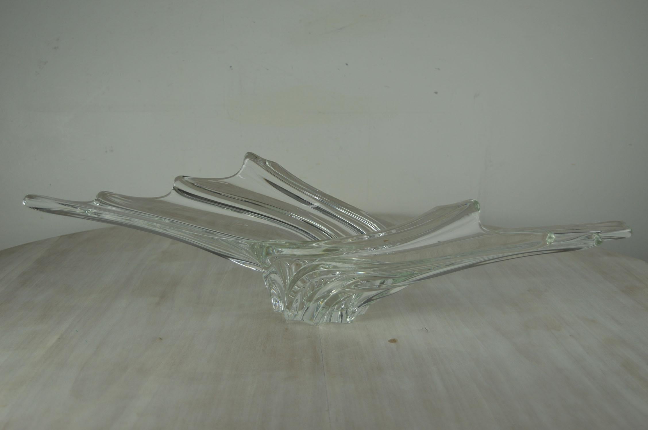 Vintage Sculptural Crystal Vase by Art Vannes, French 1950s In Excellent Condition In St Annes, Lancashire