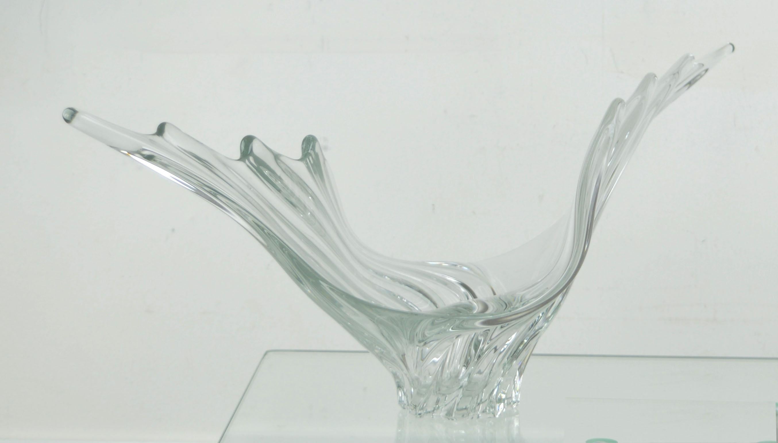 Other Vintage Sculptural Crystal Vase by Art Vannes, French, 1950s