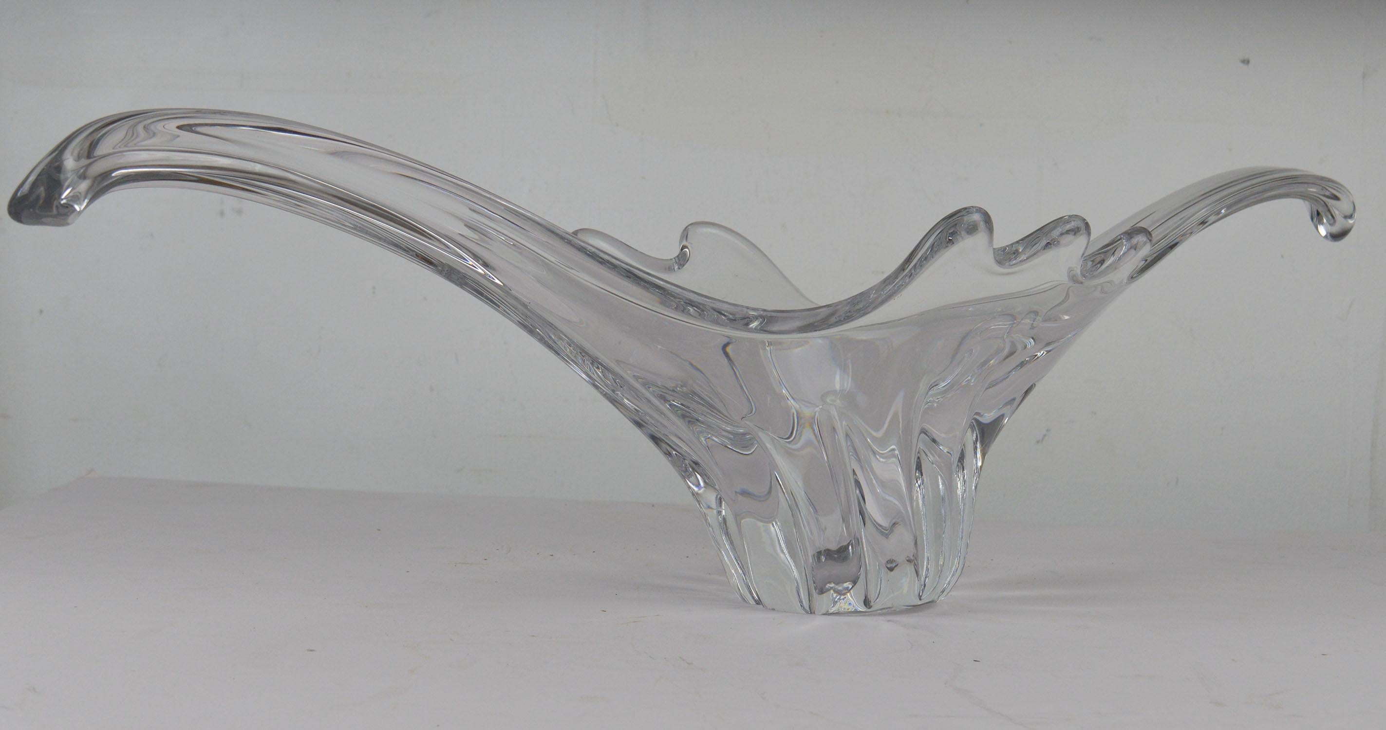 Vintage Sculptural Crystal Vase, French, 1950s In Good Condition For Sale In St Annes, Lancashire