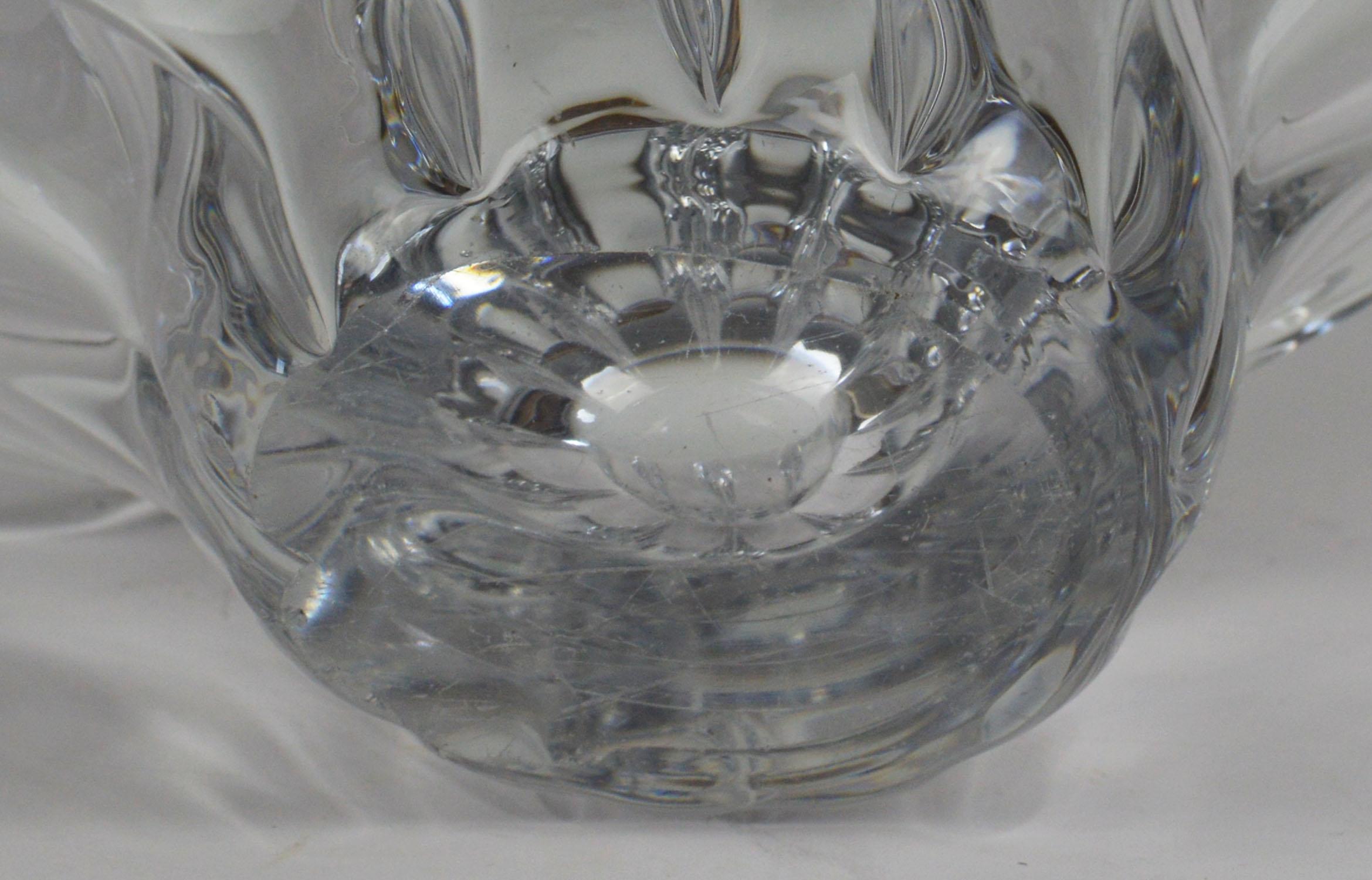Vintage Sculptural Crystal Vase, French, 1950s 2