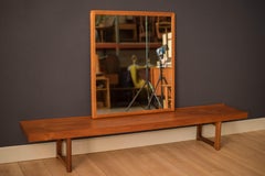 Vintage Sculptural Danish Teak Hanging Wall Mirror by Nordisk Andels-Eksport